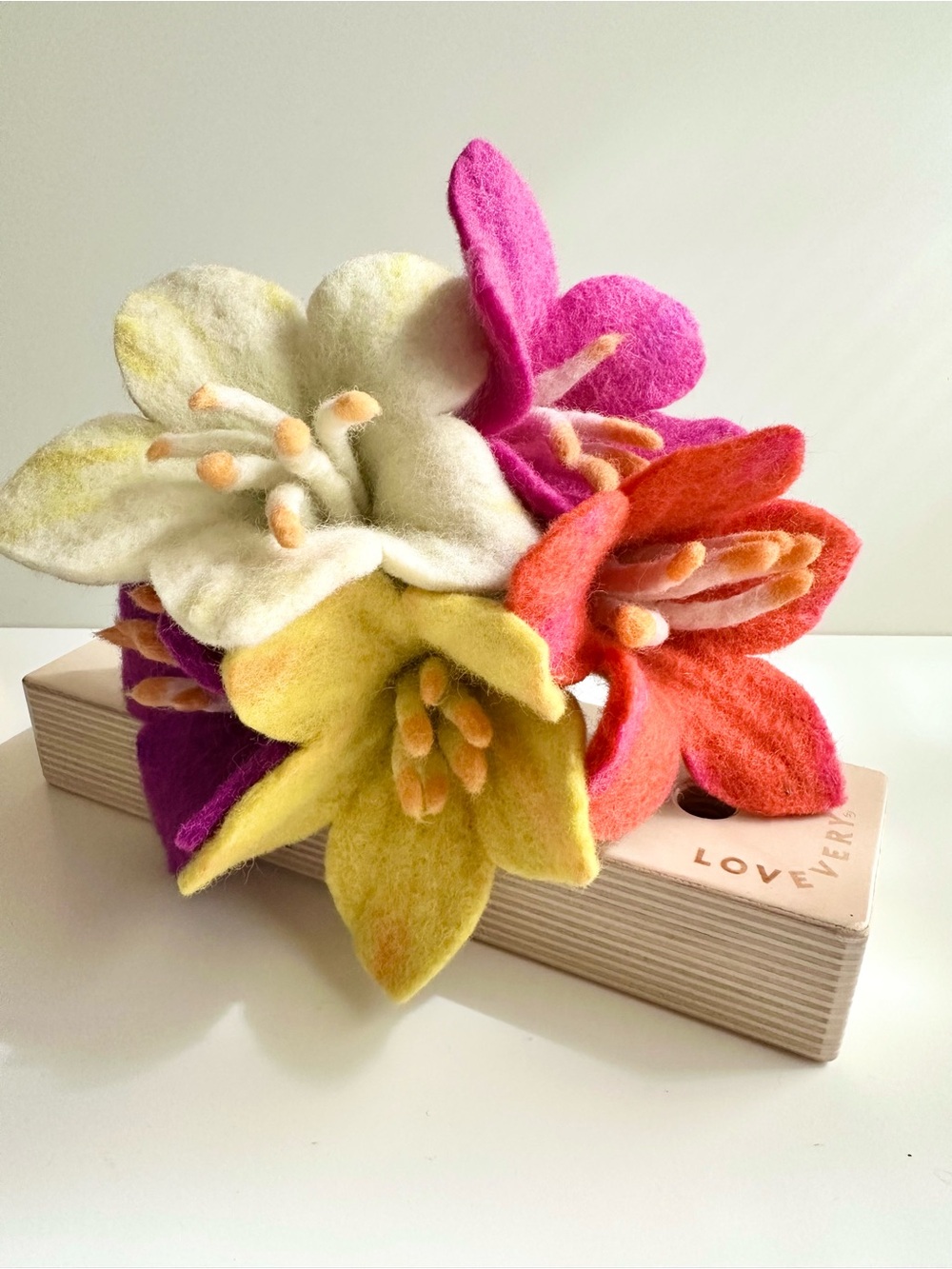Lovevery Felt Flowers in a Row from “The Helper” kit, ages 25-27 months